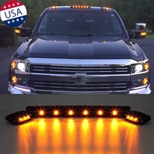 3pcs Amber Led Cab Roof Marker Top Lights For Chevrolet Silverado 1500 2500 3500