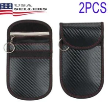 2x Black Faraday Bags for Key Fob Cage Protector Car RFID Signal Blocking Bag