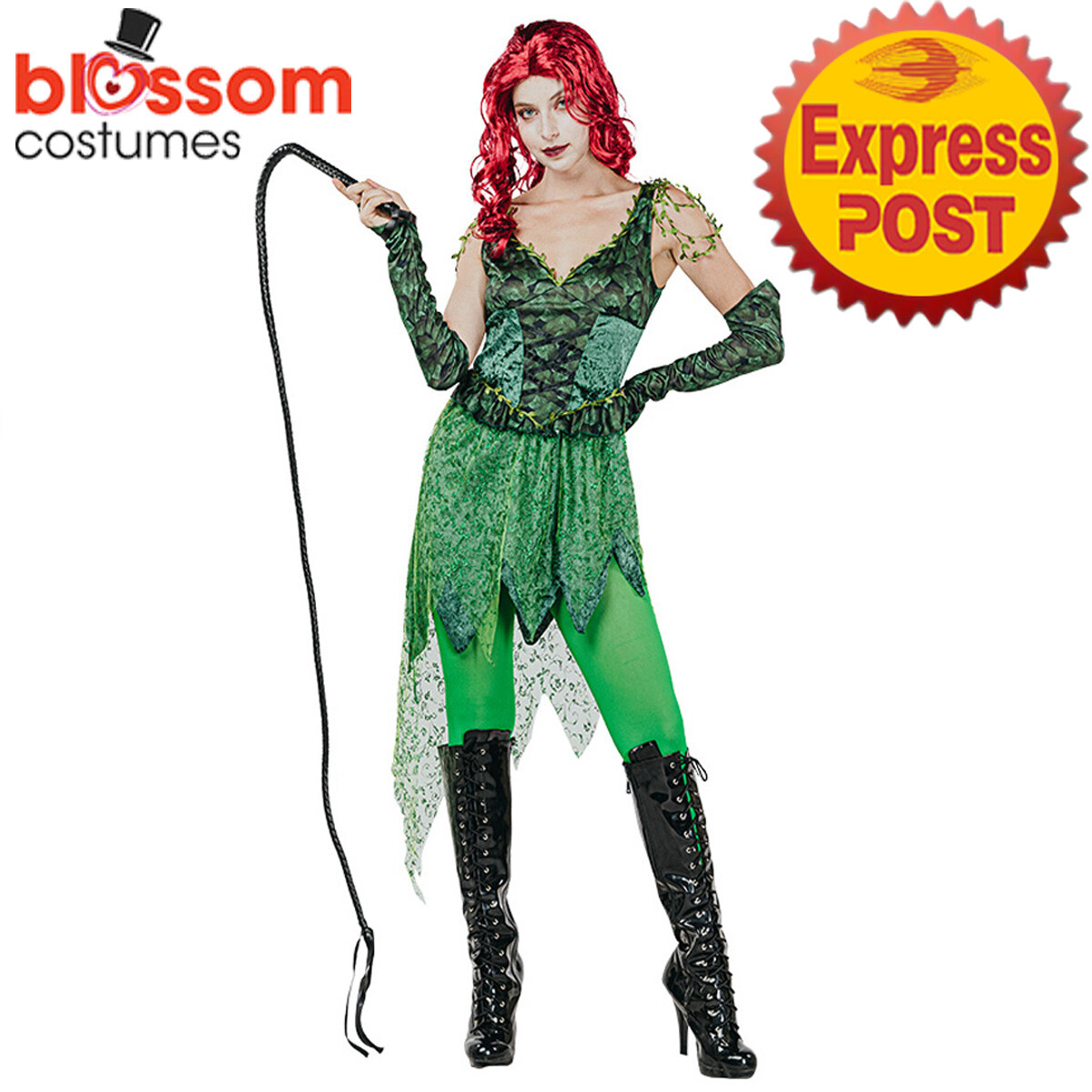 TM347 Sexy Poison Ivy Batman Womens Justice Villain Halloween Dress Up  Costume