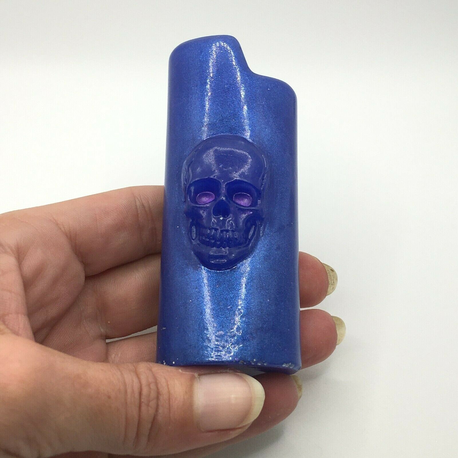 Blue Skull Lighter Case Holder Sleeve Cover for Large Bic J6