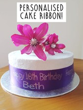 Personalised 1m Cake Ribbon Anniversary Wedding Birthday Party Hen Do!
