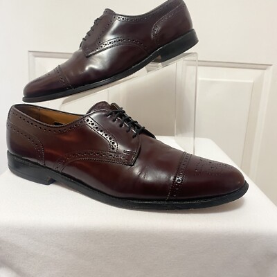 Allen Edmonds Sanford 12B Brown Burgundy Leather Oxfords 