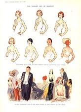 THE MODERN ART OF MAKE-UP - Vintage 1932 Cartoon - WOMEN - Cosmetics - SATIRE
