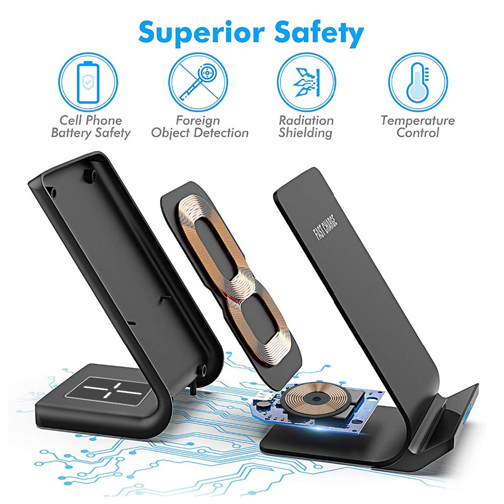 2in1 Wireless Charger Fast Charging Stand For Samsung Galaxy S25 S24 Buds3 Pro