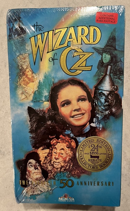 New Sealed 1989 Wizard Of Oz VHS + Limited Ed Collector Booklet 50th Anniversary