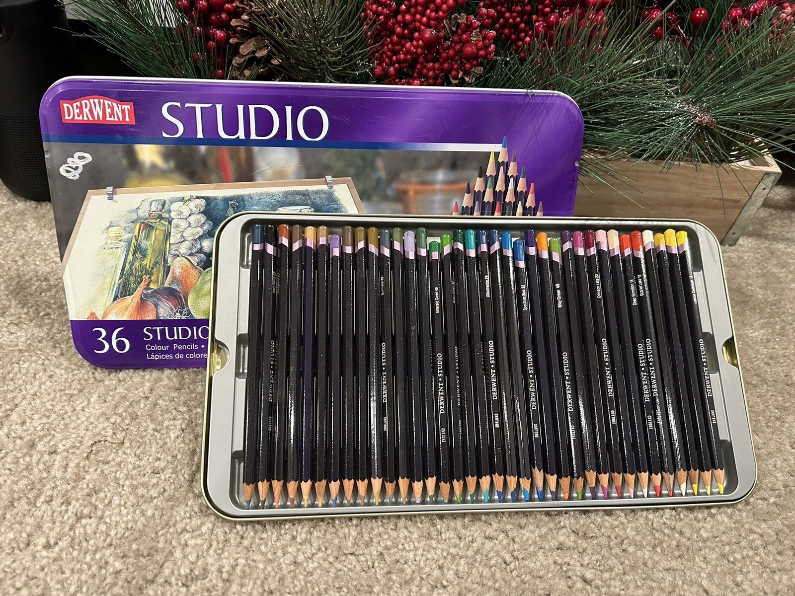Derwent Studio 36 Count Colored Pencils Artist Windscreen Compare