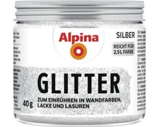 Alpina Glitter Zusatz zum Einrühren in Wandfarben, Lacke und Lasuren silber 40 g