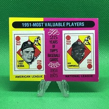 1975 Topps Baseball Mini #189 Yogi Berra/Roy Campanella MVPs