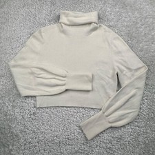Aritzia Wilfred Rebecca Cropped Sweater Light Birch Ivory Womens Small