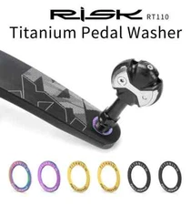 2PCS RISK Bike Titanium Pedal Washer Spacer Gasket for Mountain Road Bike