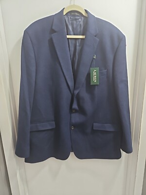 Men s Lauren Ralph Lauren Wool Silk Cashmere Blend Sport Coat Size 50 Long Blue