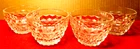 Jeanette~Clear Cubist Custard Dessert Cup Bowls Vintage Set Of Four (4)