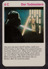 1978 German STAR WARS #6C DARTH VADER & OBI WAN KENOBI Card vg/ex