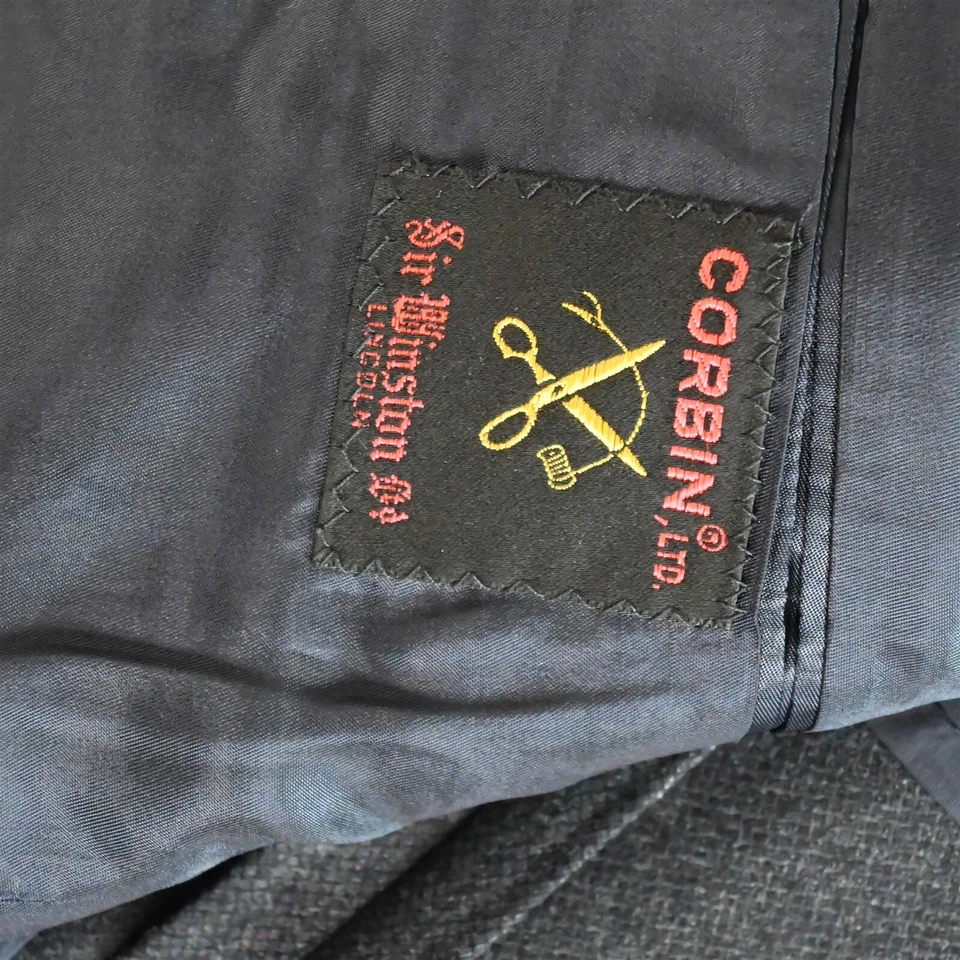 De Colección Corbin Hecho en EE. UU. 40L 34x32 Gris Ojo de Pájaro Franela Hombres Chaqueta Pantalones Traje Foto 4 de 4