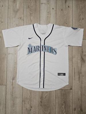 SEATTLE MARINERS TRIKOT LEWIS VINTAGE 90s RARE BASEBALL JERSEY WEISS L