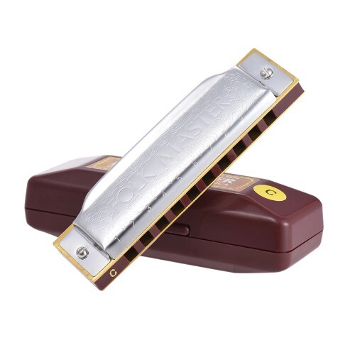 1072-C Folkmaster Standard 10-Hole Diatonic Harmonica Key of C 20 Tone Beginner - Picture 4 of 22