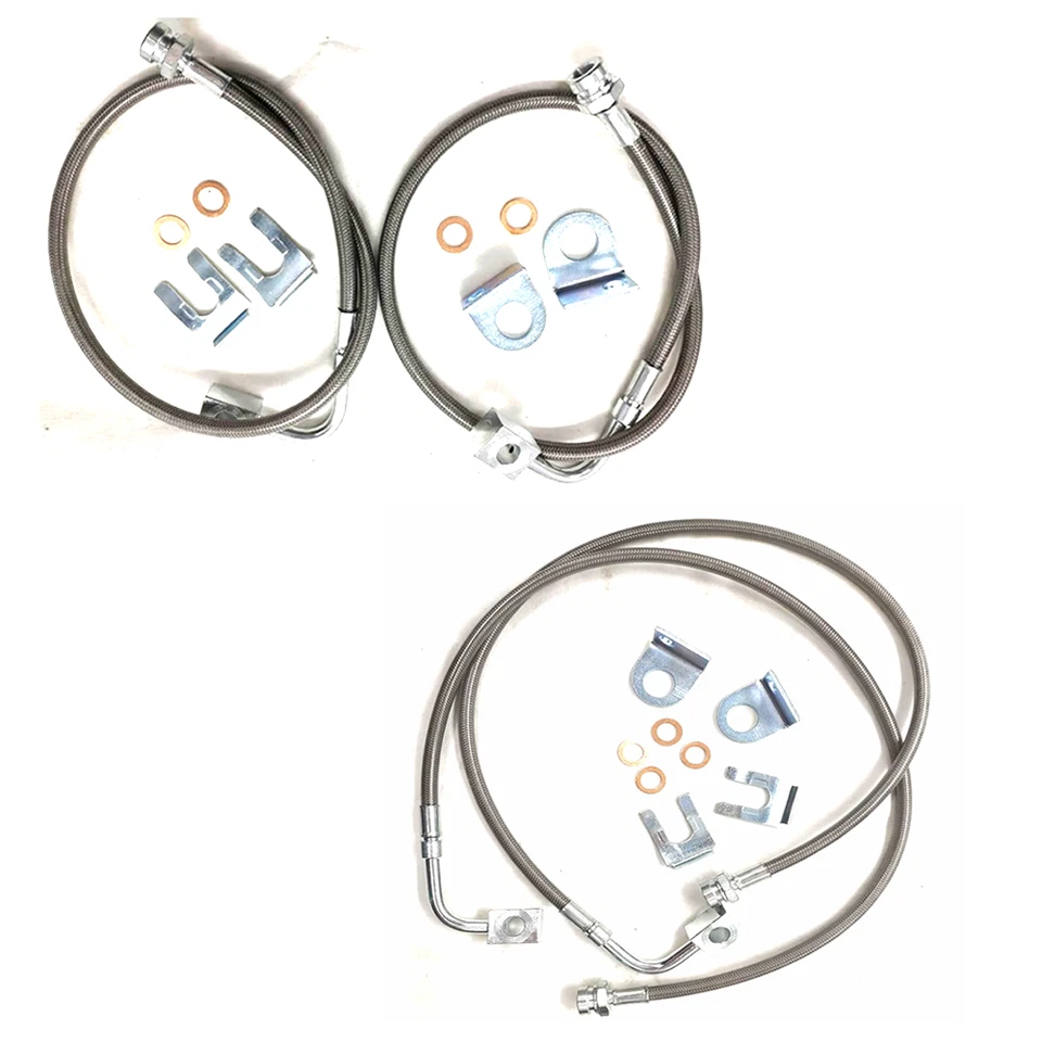 Rugged Ridge Front&Rear SS Braided Brake Hose Kit For 07-18 Jeep Wrangler JK JKU - Image 3 of 4