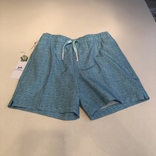 Southern Tide Boy  s Painted Check Swim Trunks Blue M