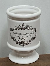 Hotel Collection Ceramic Bathroom Toothbrush Holder Footed Cup Lavender Perfume