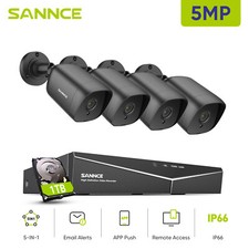 SANNCE 8CH DVR HD 5MP Video Security Camera System Outdoor EXIR Night Vision 1TB