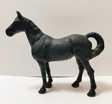 VTG Large 9 1/2" Tall Black Cast Iron Horse Door Stop/Bank