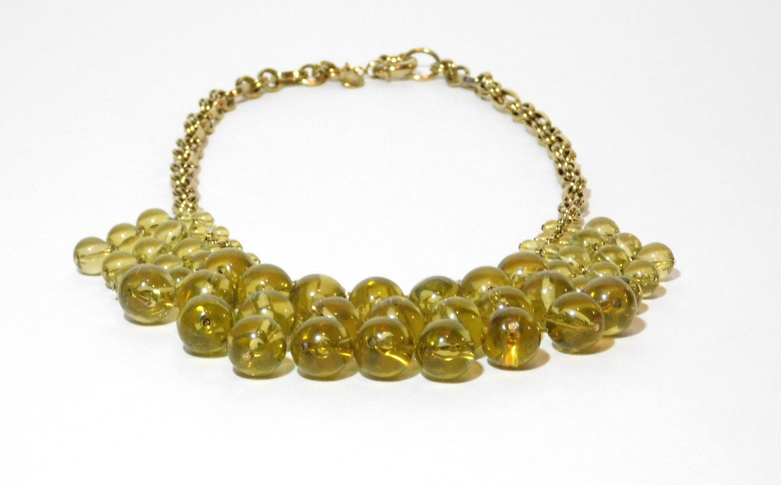 J Crew Long Cascading Translucent Olive Beads Sta… - image 6