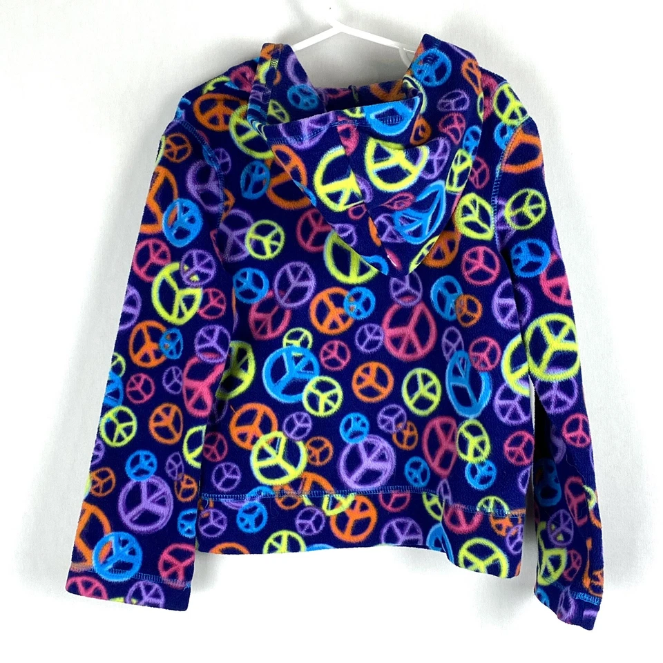 Pulôver com capuz de lã pequeno infantil arco-íris sinal de paz manga longa 5/6 - Imagem 4 de 4