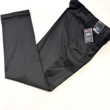 ROUNDTREE YORKE Men TravelSmart Pants Pleated Charcoal Gray 38" x 36" NWT