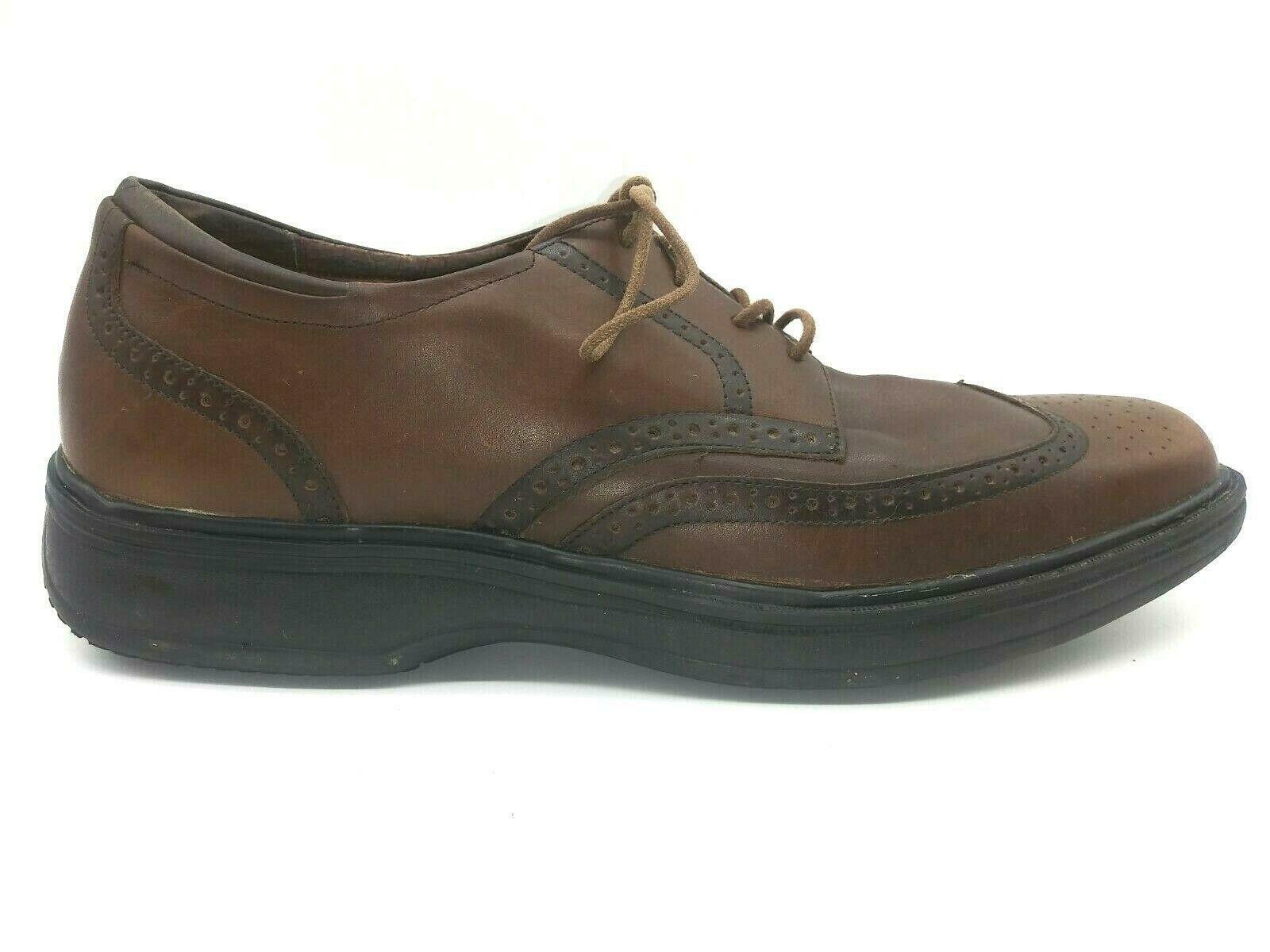 SAOLA Scarpa Oxford Dr Comfort Wing pelle marrone diabetico comoda punta alare uomo 12M elegante