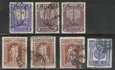 PERU - B.O.B. - Postal tax - Lot of 6 stamps -  Scott no. RA21 to RA29 - used