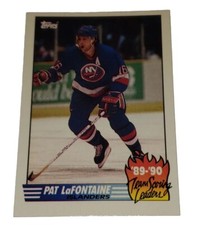 PAT LAFONTAINE 1990-91 TOPPS 89-90 TEAM SCORING LEADERS Hockey Trading Card 