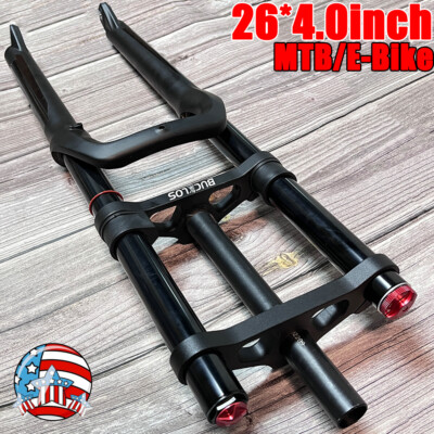 BUCKLOS 26*4.0'' Fat/Snow/MTB/XC Air Suspension Bike Forks 1-1/8  Disc Brake QR