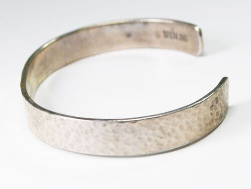 Sterling Ramon Lopez Hammered Cuff Bracelet 9mm 7" Wrist - Picture 5 of 5