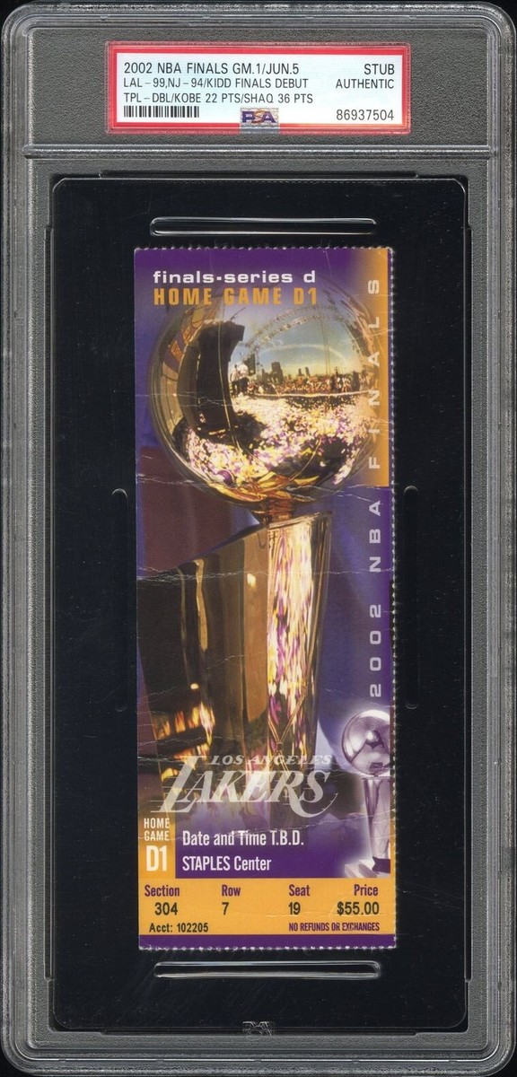 2002 NBA FINALS GAME 1 TICKET JASON KIDD FINAL DEBUT/TRIPLE