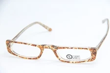 A LIST BEAUTY HALF BROWN MARBLE AUTHENTIC FRAMES EYEGLASSES 47-22