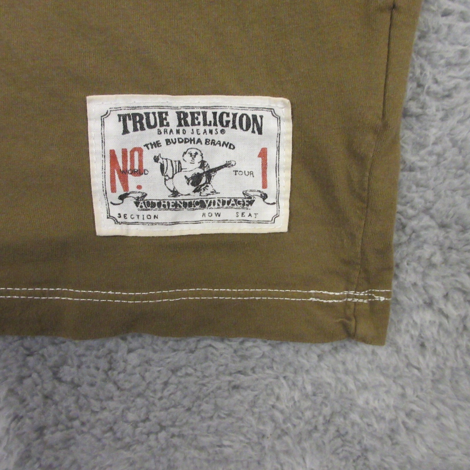 True Religion Faded Skull Graphic T-Shirt Womens size 5 Cotton Brown Y2K 2000s thumbnail 2