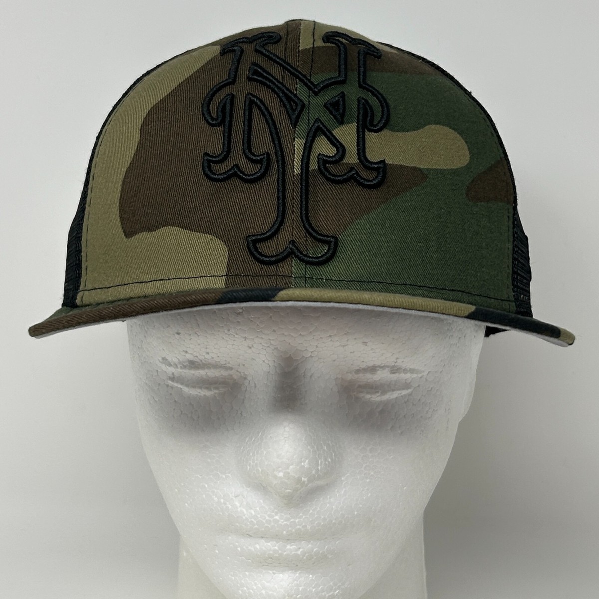 New York NY Mets Camo Trucker Hat Baseball Cap New Era MLB Green