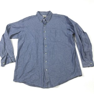 LL Bean Mens Blue Chambray 100% cotton Long Sleeve Shirt Size XLT Tall Collared | eBay