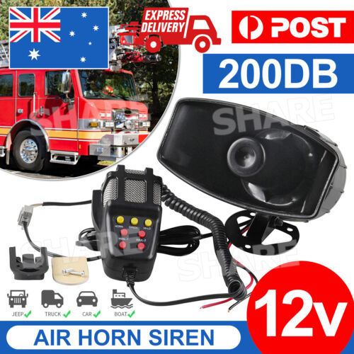 Air Horn Siren Megaphone Loud + MIC Speaker 7 Sounds Car Vehicle Truck Van 12V - Picture 1 of 10