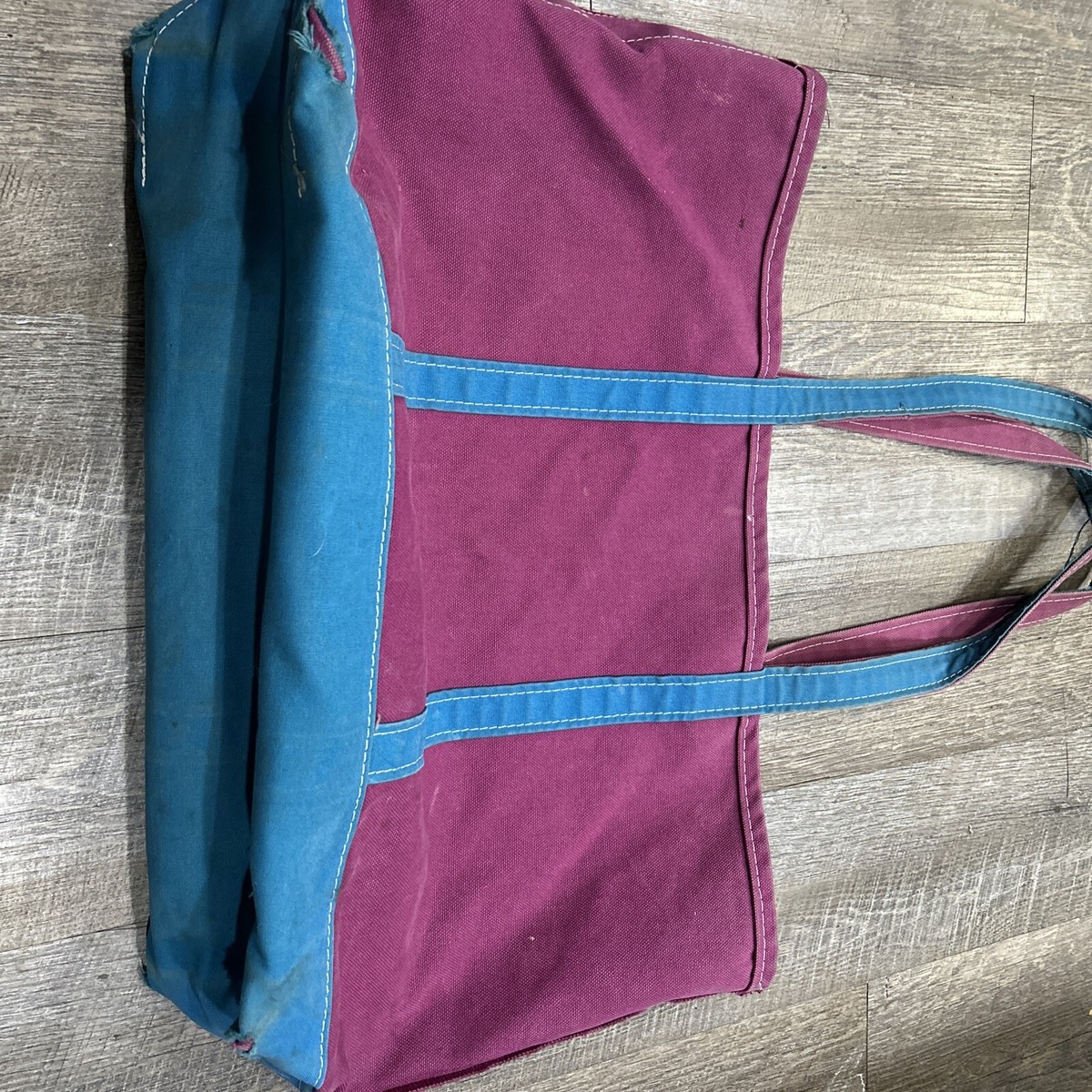 L.LBEAN BOAT AND TOTE パープル　ラージサイズ Rare!! Vintage LL BEAN Canvas BOAT AND TOTE Bag Large Purple