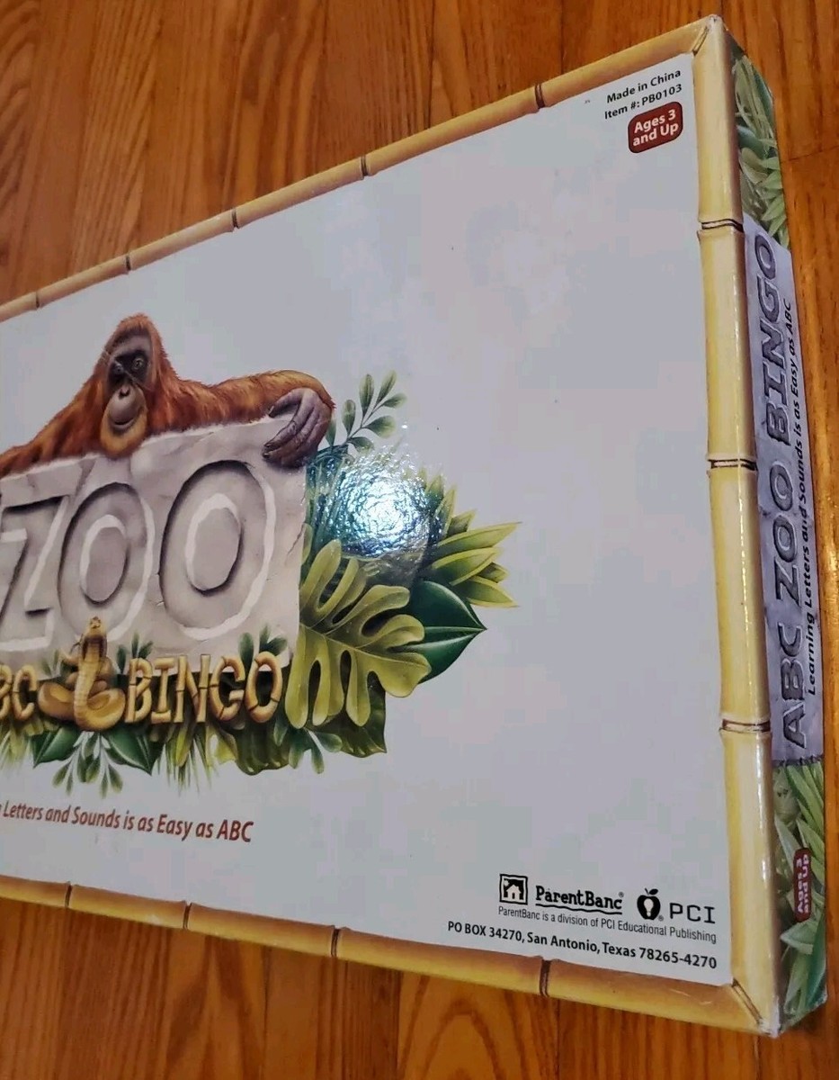 ABC Zoo Bingo Learning Board Game ParentBanc / PCI 2001 Rare Read