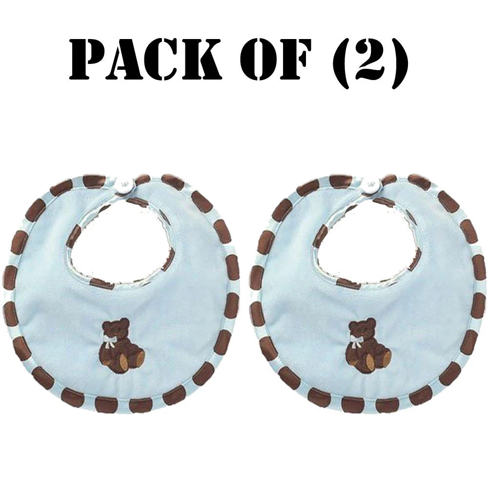Bearington Baby - Posh Dots Soft Bib (Blue) 10" x 10"
