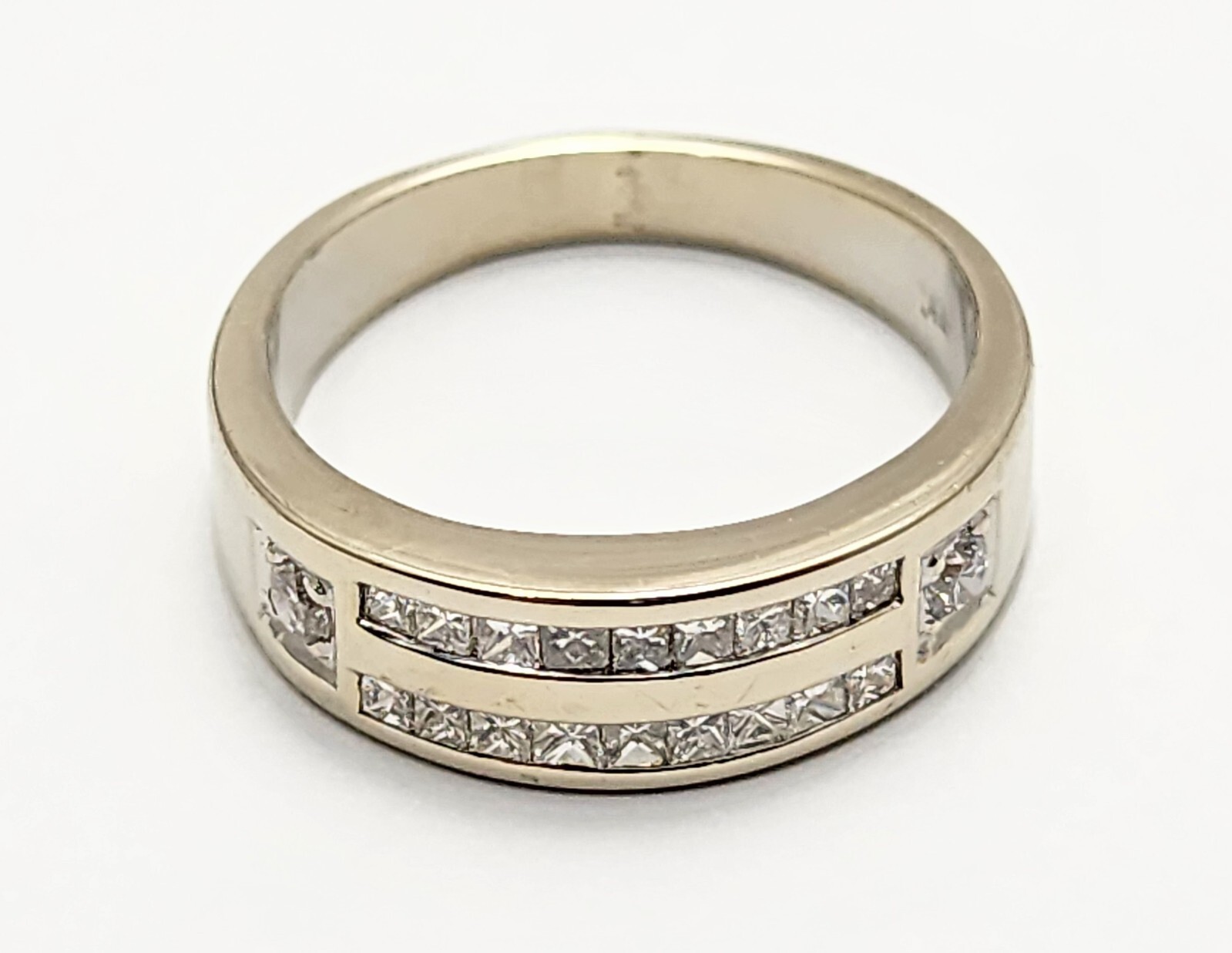 14K Solid White Gold Designer Princess Cut Diamon… - image 9