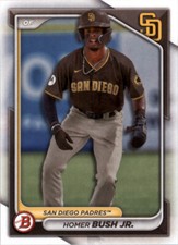 2024 Bowman Base Homer Bush Jr. #BP-87 San Diego Padres Prospect Baseball Card