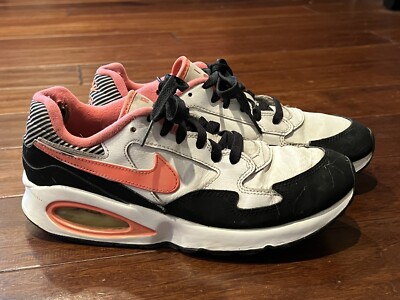 Nike 653819 101 Girls Air Max ST White Hyper Pink Black Running Shoes 7 Y 8.5 W