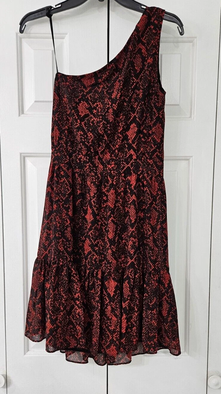 Mini abito Michael Kors morbido stampa pitone rosso taglia 2 nuovo con etichette $ 165 00 (bn24)