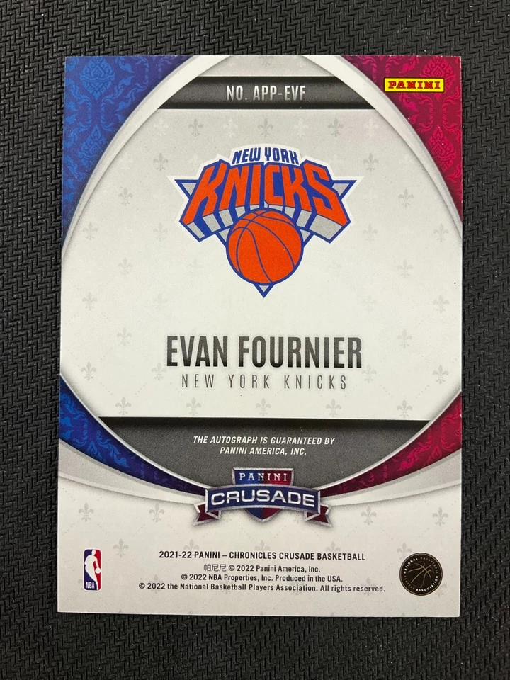 2021-22 Panini Chronicles Crusade #APP-EVF Evan Fournier Apprentice Auto Red - Image 2 of 2