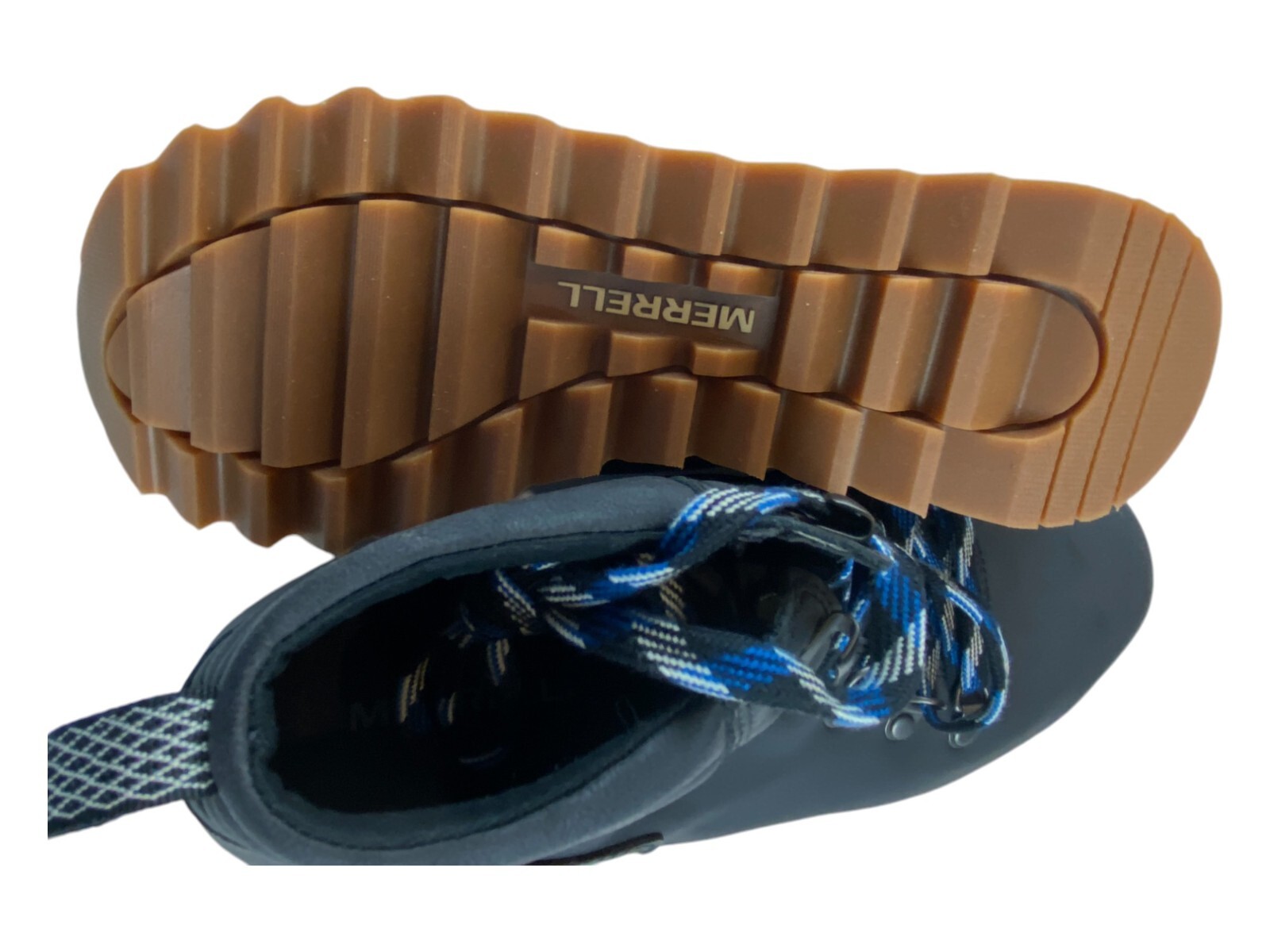 Merrell Alpine Hiker stivali da trekking neri vegan in pelle stringati da donna US 10 nuovi senza scatola