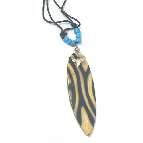SHARK TOOTH NECKLACE BRACELET WRISTBAND SURF BOARD ADJUSTABLE CORD GENUINE TOOTH - Picture 2 of 2