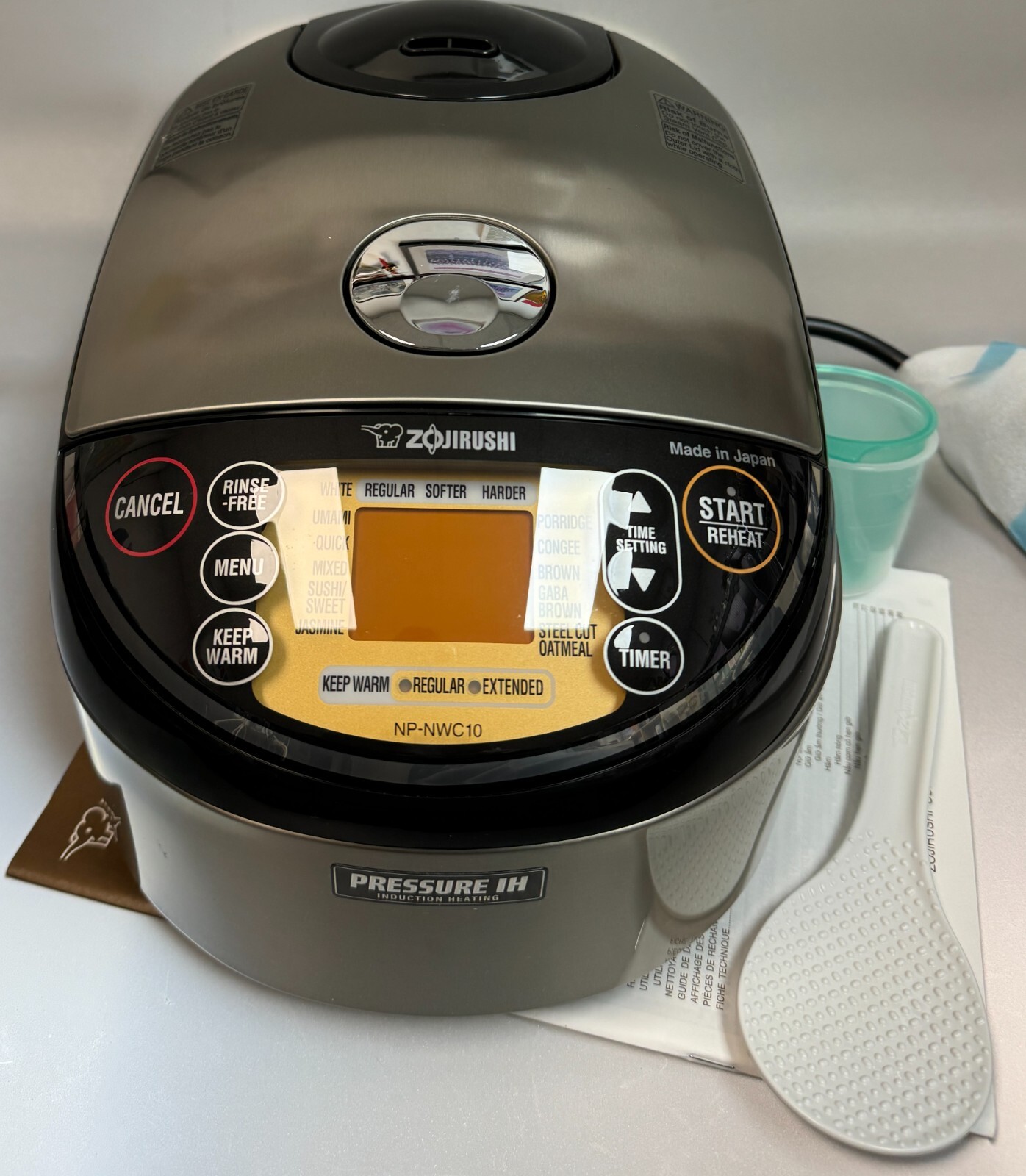 Zojirushi NPNWC10XB Pressure Induction Heating Rice Cooker and Warmer